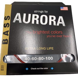 AURORA STRINGS Cuerdas de Bajo Aurora Red 40-100 Revestidas Nickel/Silver Nickel Made in USA