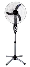 Orbegozo SF 0156 Ventilador de Pie 45 cm con 3 Velocidades, Oscilación, Temporizador 120 min y Altura Ajustable (134-155 cm) - Negro Metálico