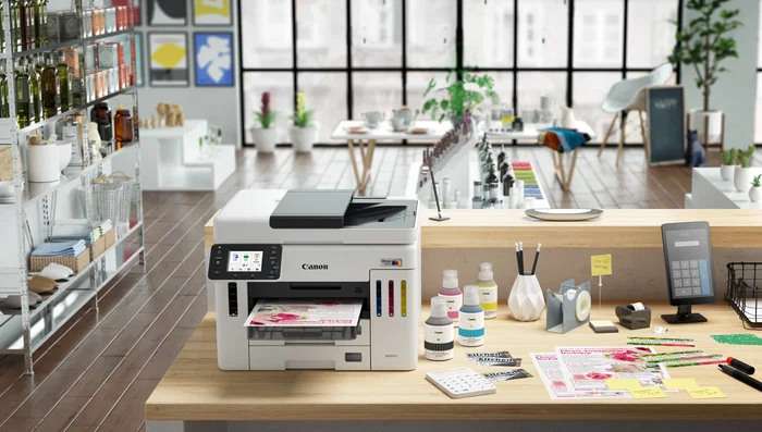 MultifunciÓn recargable canon maxify gx7150 megatank wifi dÚplex fax blanca