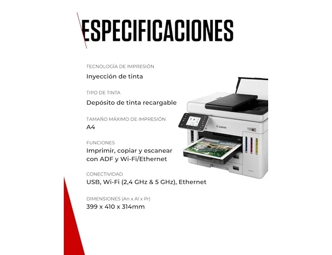 Canon MAXIFY GX7150 MegaTank Multifunción Blanca