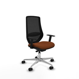 PIQUERAS Y CRESPO Silla de oficina Mardos con Mecanismo Sincro/Traslack Marrón y Negro