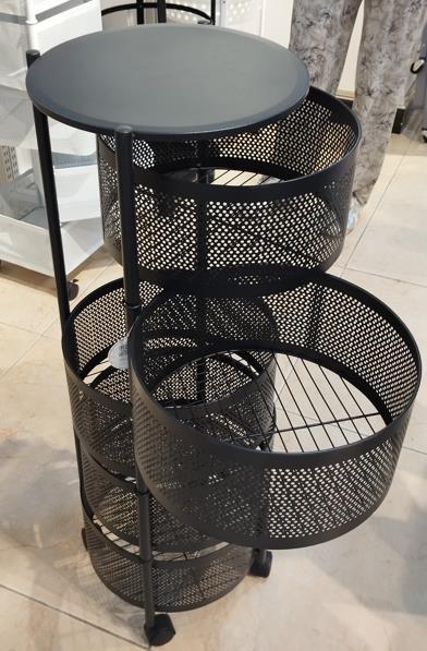 DKD Home Decor Camarera Carrito Cocina con 5 Cestas Metal Negro 33.5 x 90 x 33.5 cm