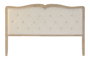 DKD Home Decor Cabecero Cama Tradicional Beige Lino y Rubberwood 10 x 120 x 160 cm