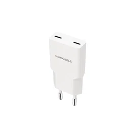 Nanocable Cargador de Pared 2xUSB-C PD 25W Blanco