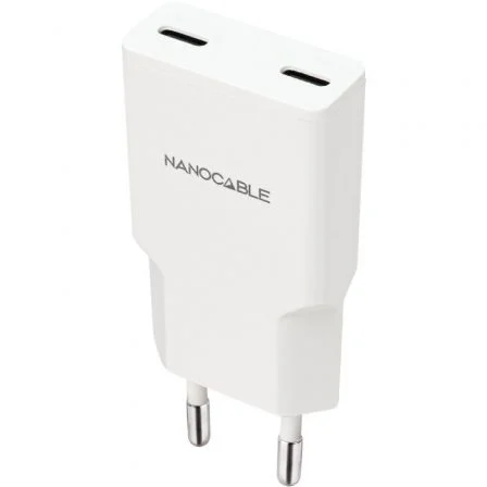 Nano Cable 10.10.2026 Cargador de Pared 2xUSB Tipo-C 25W Blanco Nano Cable 10.10.2026 Cargador de Pared 2xUSB Tipo-C 25W Blanco