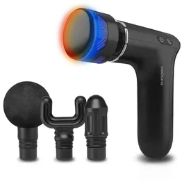 Medisana Pistola de Masaje Frío y Calor MG 560 con 10 Intensidades de Percusión, 3 Niveles y 4 Accesorios - Negro