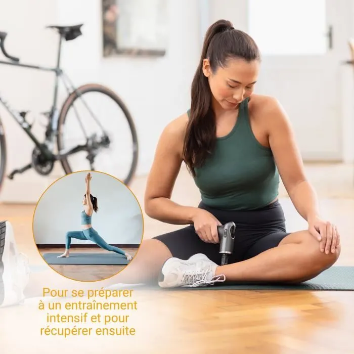 Medisana Pistola de Masaje Frío y Calor MG 560 con 10 Intensidades de Percusión, 3 Niveles y 4 Accesorios - Negro