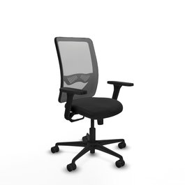 PIQUERAS Y CRESPO Silla de oficina Zulema con mecanismo Sincro, Negro y Gris