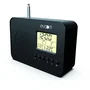Evoom Radio Reloj Despertador Inteligente EVO3700527306148 con Visualización de Fecha, Hora, Temperatura y Humedad - Negro