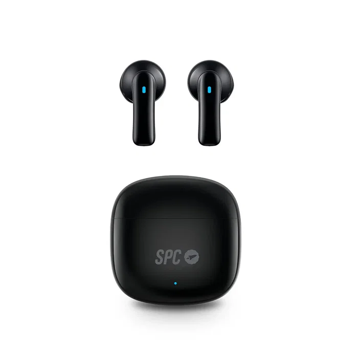 SPC Zion 2 Play Auriculares Inalámbricos True Wireless Bluetooth 5.3, 7h Autonomía + 28h con Estuche, Control Táctil, USB-C, Manos Libres, Color Negro