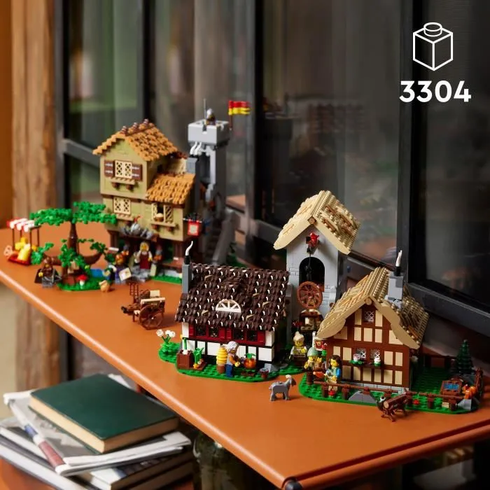 Lego 10332 Plaza de la Ciudad Medieval - Set de Construcción Coleccionable para Adultos, Decoración del Hogar