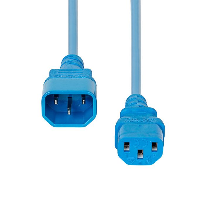 ProXtend Cable de Extensión de Corriente C13 a C14 de 0.75 Metros Azul