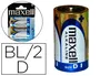 Maxell Pila Alcalina 1.5v Tipo D LR20 Blister de 2 Unidades