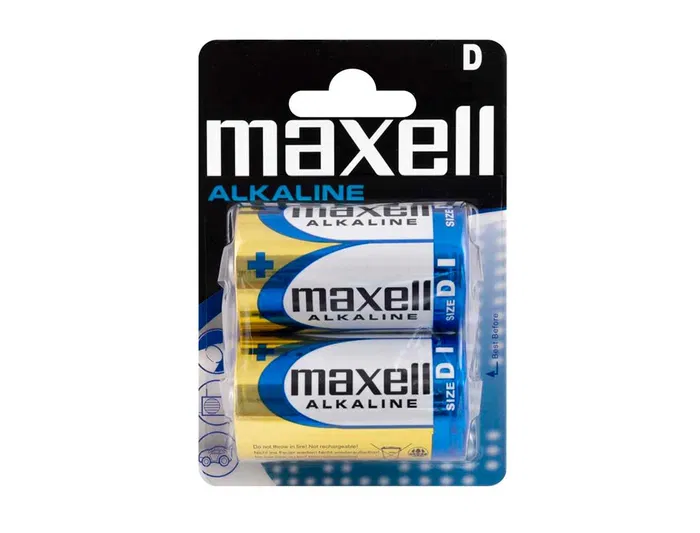 Maxell Pila Alcalina 1.5v Tipo D LR20 Blister de 2 Unidades