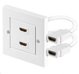 MicroConnect Enchufe de pared HDMI 2 puertos 4K Blanco