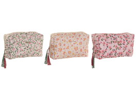 DKD Home Decor Surtido de Neceseres de Flores Primavera, Multicolor/Verde/Lila