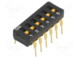 Aratas (Formerly Omron Components) DIP-SWITCH A6D-6100 de 6 secciones