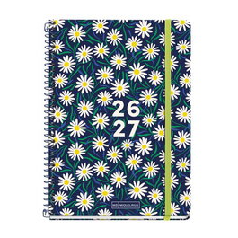 Agenda Escolar (2026-27) Miquelrius Teen Espiral Tapa Extra Con Goma Plus 4º 155X215 D/P Margaritas