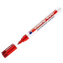 Edding Marcador Permanente 400 Rojo Punta Fina 1mm Set 10 Unidades Resistente Agua (Set de 10)