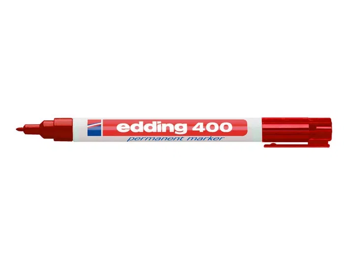 Edding Marcador Permanente 400 Rojo Punta Redonda 1 mm Recargable