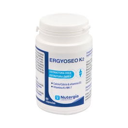 NUTERGIA Ergyoseo K2 100Cap. para la Salud Ósea con Calcio, Magnesio, Zinc y Vitaminas D3 y K2-MK7