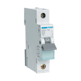 Hager MBN116 Interruptor magnetotérmico 1P 6kA B-16A 1M