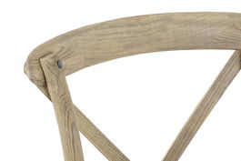 DKD Home Decor Silla Crossback Apilable Natural 41 x 89 x 50 cm Olmo y Madera Hecho a Mano (2 Unidades)