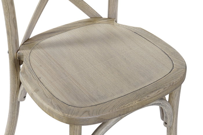 DKD Home Decor Silla Crossback Apilable Natural 41 x 89 x 50 cm Olmo y Madera Hecho a Mano (2 Unidades)