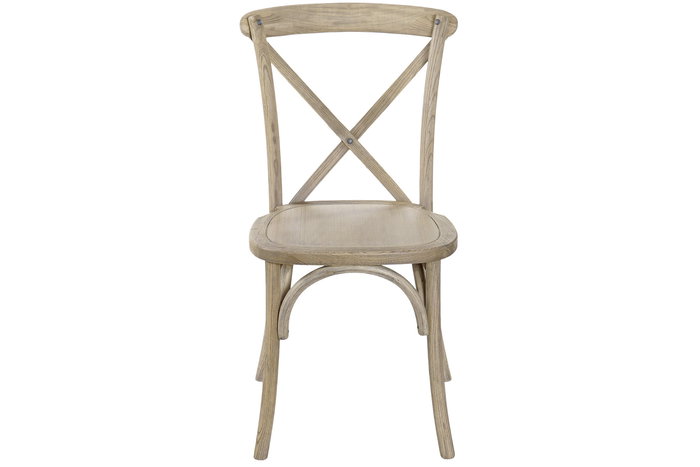 DKD Home Decor Silla Crossback Apilable Natural 41 x 89 x 50 cm Olmo y Madera Hecho a Mano (2 Unidades)