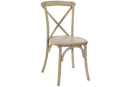 DKD Home Decor Silla Crossback de Madera de Olmo Apilable Natural