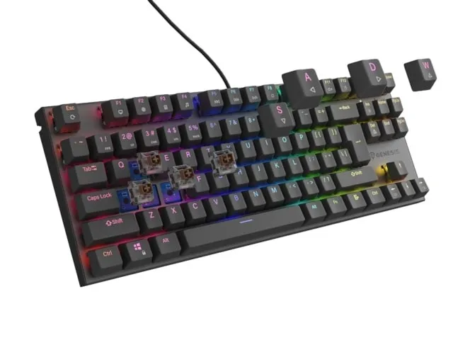 Genesis Thor 303 TKL RGB Negro Outemu Brown Teclado Mecánico Hot Swap QWERTY