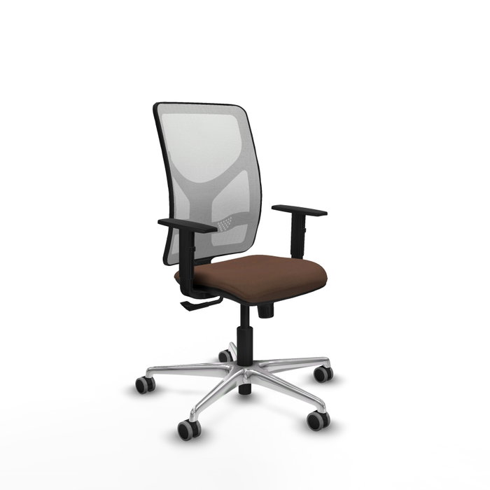 PIQUERAS Y CRESPO Silla de oficina Motilla con mecanismo Sincro, Marrón oscuro y Blanco PIQUERAS Y CRESPO Silla de oficina Motilla con mecanismo Sincro, Marrón oscuro y Blanco