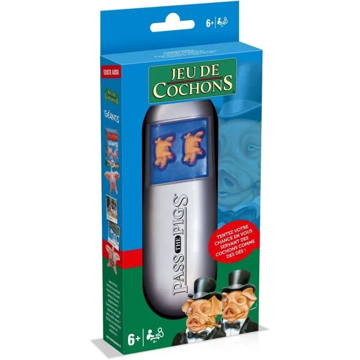 Winning Moves Juego de Cerdos Dados Juego de Mesa para Niños y Adultos +6 Años con Cartas y Lápices Incluidos