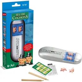 Winning Moves Juego de Cerdos Dados Juego de Mesa para Niños y Adultos +6 Años con Cartas y Lápices Incluidos