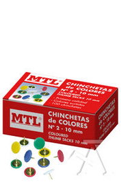 DOHE Chinchetas de Colores Nº2 de 10 mm, 10 Cajas de 100 Unidades