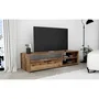 Paco Mueble TV PCOT11-C754 Madera Vieja Hormigón Gris Oscuro 1 Cajón 2 Nichos L 120 x P 42,1 x H 31,8 cm