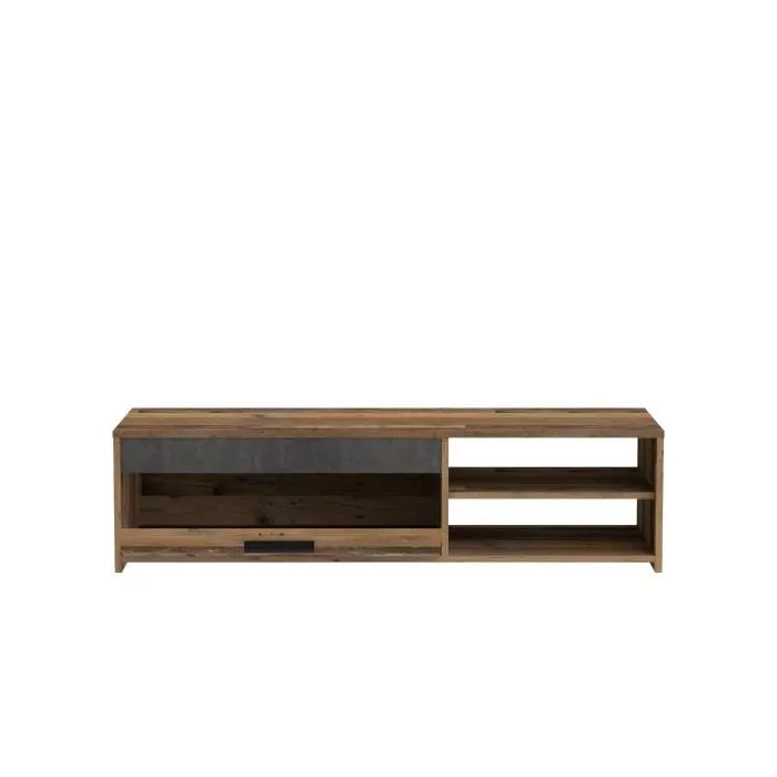 Paco Mueble TV PCOT11-C754 Madera Vieja Hormigón Gris Oscuro 1 Cajón 2 Nichos L 120 x P 42,1 x H 31,8 cm Paco Mueble TV PCOT11-C754 Madera Vieja Hormigón Gris Oscuro 1 Cajón 2 Nichos L 120 x P 42,1 x H 31,8 cm