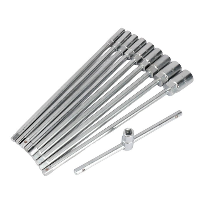 Workpro Llave T con Vasos Intercambiables 8-19 mm, Juego 10 Piezas Serie Modular, Incluye Caja Organizadora