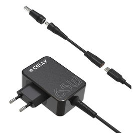Celly Cargador de Pared USB-C 65W con Adaptadores Portátiles