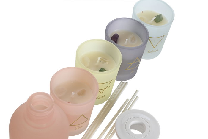 DKD Home Decor Set de 3 Mikado en Cristal 100 ml DKD Home Decor Set de 3 Mikado en Cristal 100 ml