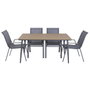DKD Home Decor Mesa Comedor Set 7 Acero 150x90x73 para 6 Comensales