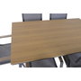 DKD Home Decor Mesa Comedor Set 7 Acero 150x90x73 para 6 Comensales