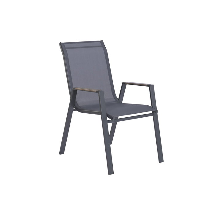 DKD Home Decor Mesa Comedor Set 7 Acero 150x90x73 para 6 Comensales