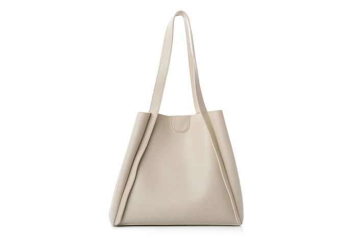 Lucky Bees Bolsa de Hombro Crema Cuero de Polivinilo Elegante y Sofisticada para Mujer Accesorio de Moda