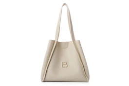 Lucky Bees Bolsa de Hombro Crema Cuero de Polivinilo Elegante y Sofisticada para Mujer Accesorio de Moda