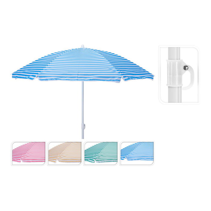 Probeach Sombrilla de playa de rayas colores surtidos ø150 x 160 cm Probeach Sombrilla de playa de rayas colores surtidos ø150 x 160 cm