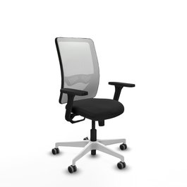 PIQUERAS Y CRESPO Silla de oficina Zulema con mecanismo Sincro, Brazos 3D y Malla Blanca