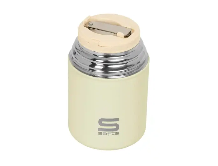 Safta Fiambrera Térmica con Vaso, 850 ml, 170x105 mm - Conserva la Temperatura de Comidas y Bebidas