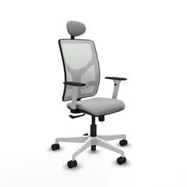PIQUERAS Y CRESPO Silla de oficina Motilla con mecanismo Sincro, Gris claro y Blanco