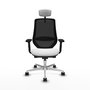 PIQUERAS Y CRESPO Silla de oficina Mardos con mecanismo Sincro/Traslack, Blanco/Negro